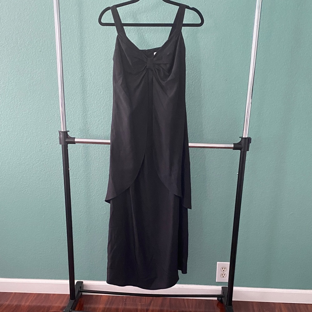 A Pea in the Pod Black Maternity Maxi Dress Sz M Made in USA Elegant Evening